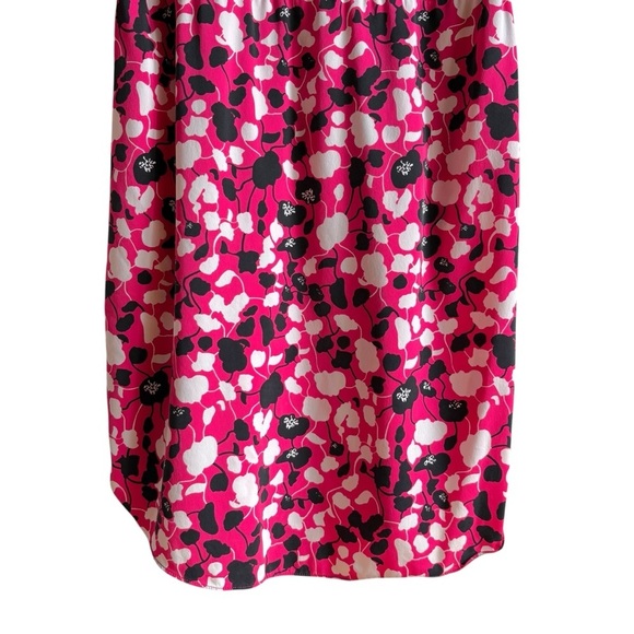 Diane Von Furstenberg Freya Size 0 Pink and Black Floral Silk Dress Tie Waist - Picture 11 of 15